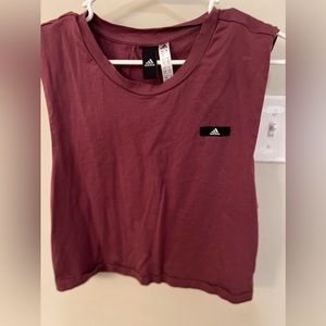 Adidas purple crop tank athletic top. Large